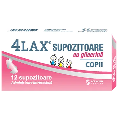 4Lax Copii x 12 supozitoare clasice cu glicerina 1500mg -Solacium