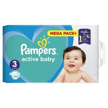 Scutece Active Baby Mega Box, Marimea3, 6-10kg, 152bucati, Pampers