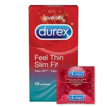 Prezervative Feel Thin Slim Fit, 10 bucati, Durex