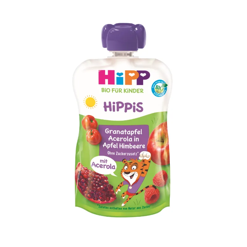 Hipp Hippis Piure de Rodie,Acerola,Mar si Zmeura x 100g