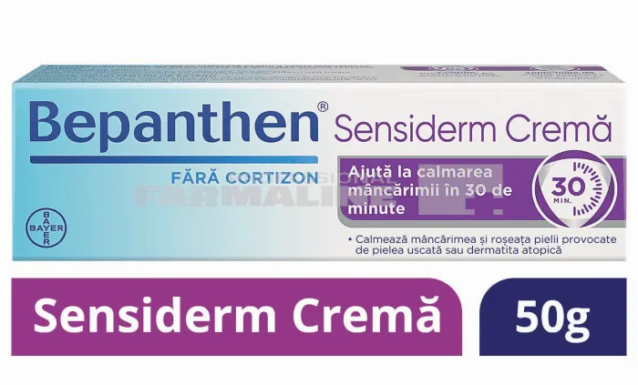 Bepanthen Sensiderm Crema 50 gr - calmeaza mancarimea si roseata pielii provocate de iritatii