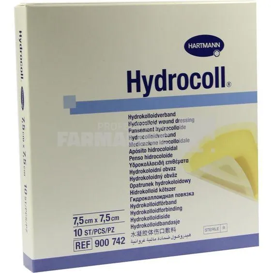 Hartmann Hydrocoll Pansament cu hidrocoloid 7,5 cm x 7,5 cm 10 bucati
