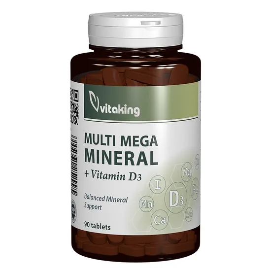 Complex multimineral cu vitamina D, 90 comprimate, Vitaking