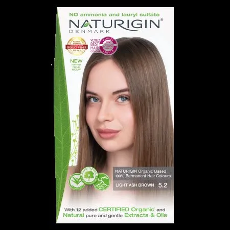 Vopsea pentru par nuanta 5.2 maro cenusiu, 115 ml, Naturigin