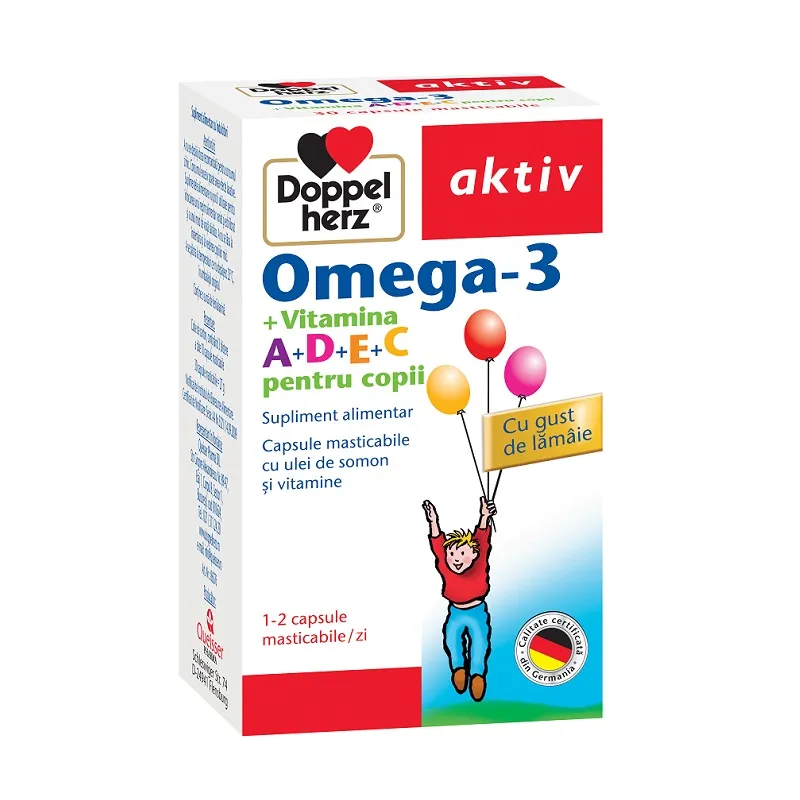 DOPPELHERZ AKTIV OMEGA 3+VIT A+D+E+C COPII CTX30 CPS