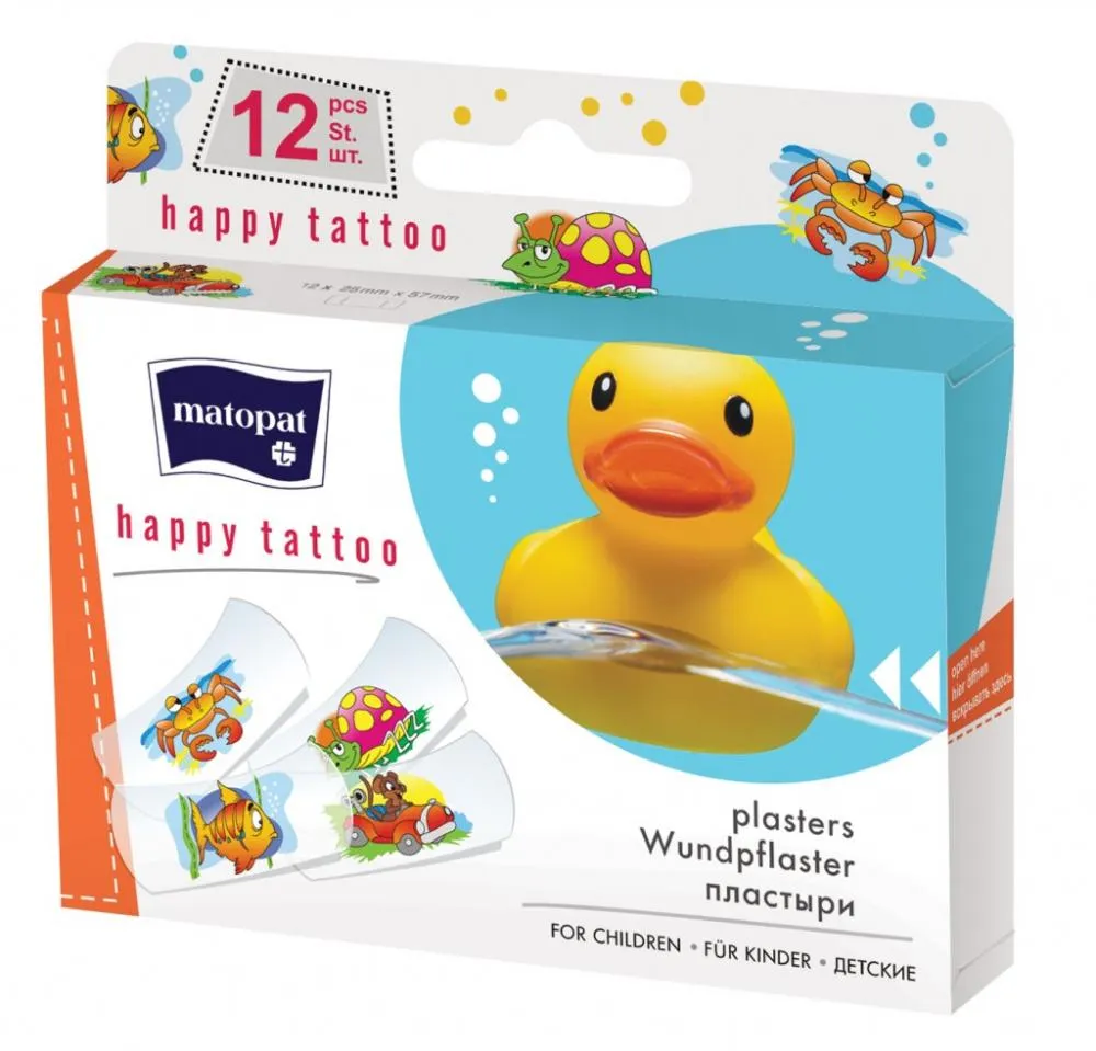 Matopat Happy Plasturi rezistenti la apa 12 bucati