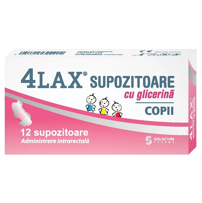 4LAX SUPOZITOARE CU GLICERINA COPII 1400MG*12SUP