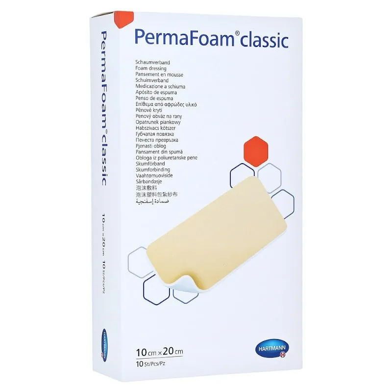 HARTMANN PermaFoam Pansament din spuma, 10cm x 20cm, 10 bucati