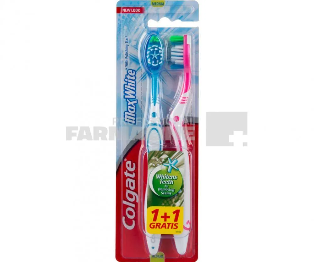 Colgate Pachet Max White Polishing Periuta de dinti 1+1 Gratis