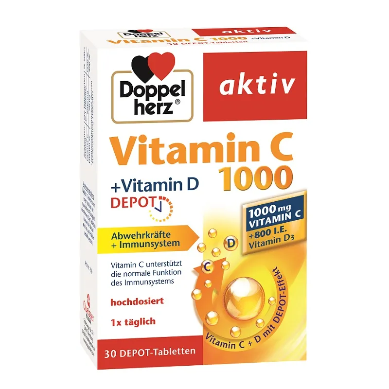 DOPPELHERZ AKTIV VITAMINA C 1000MG+VIT D DEPOT CTX30 CPR