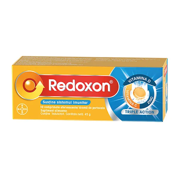 Redoxon Triple Action Vitamina C, D și Zinc, 10 comprimate, Bayer