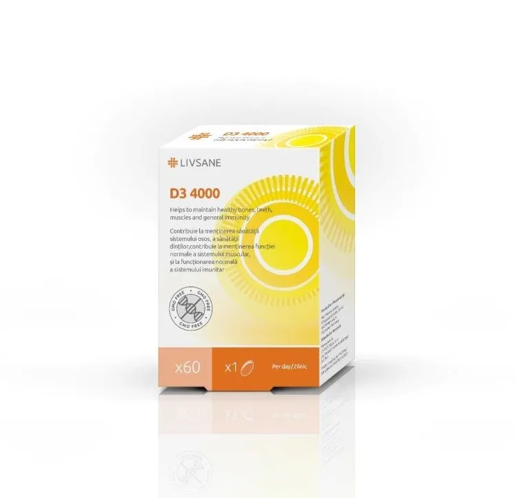 LIVSANE VITAMINA D3 4000 UI X 60 CAPSULE