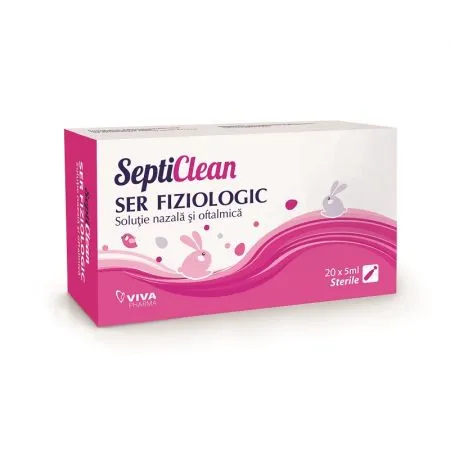 Ser fiziologic SeptiClean, 5 ml, 20 monodoze, Viva Pharma