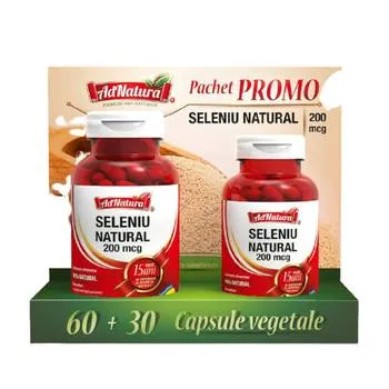 Pachet Seleniu Natural, 60+30 capsule, AdNatura