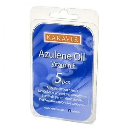 Servetele dupa epilare Azulene Oil cu Vitamina E, 5 bucati, Karaver