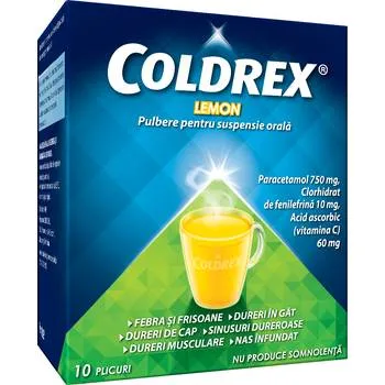 Coldrex Lemon, 10 Plicuri, Perrigo