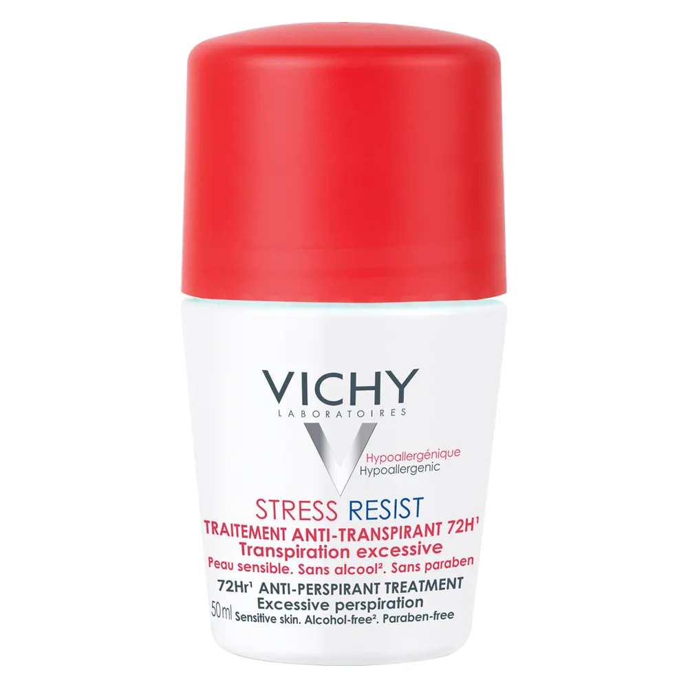 VICHY Deo Deodorant roll-on, tratament intensiv anti-transpirant stress-resist, eficacitate 72h, 50ml