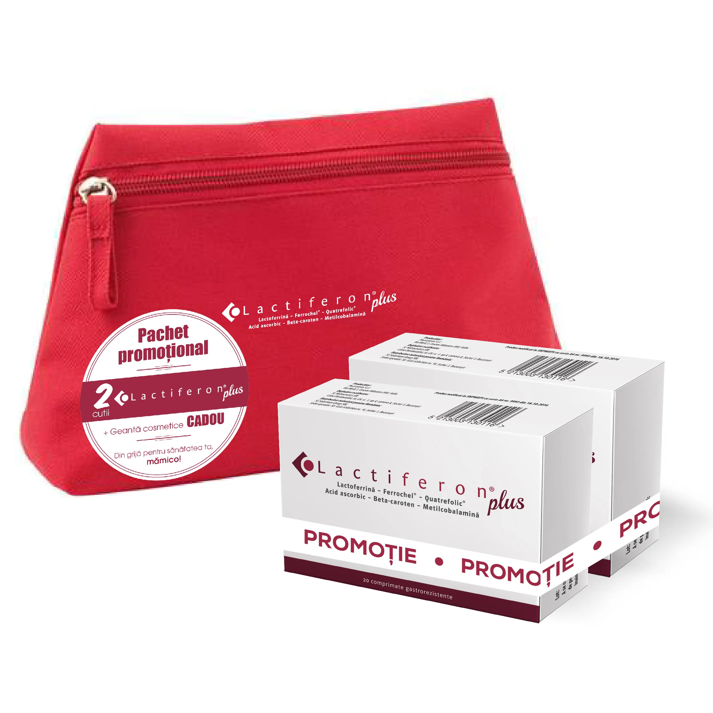 Lactiferon plus 20cp *2cutii+geanta cosmetice Cadou