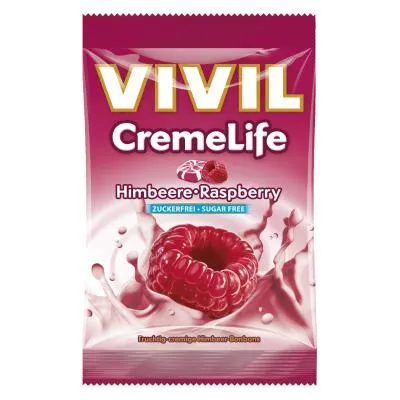 Vivil CremeLife Bomboane cu Zmeura fara zahar 110 g