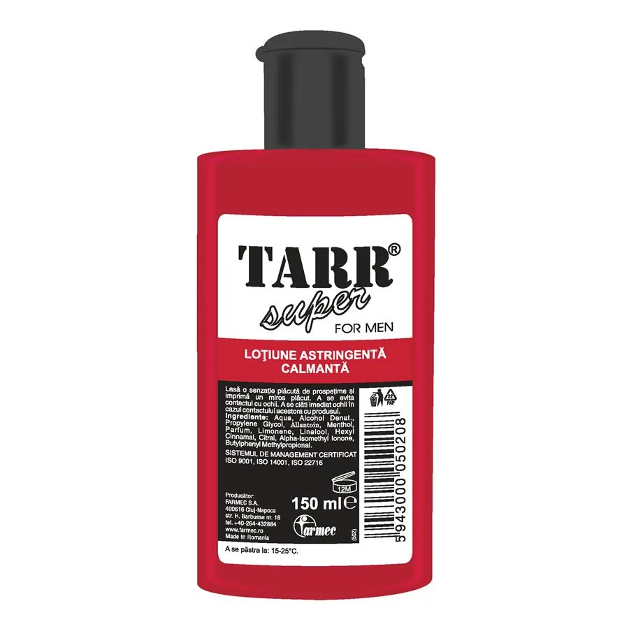 Lotiune astringenta calmanta pentru barbati Tarr Super, 150 ml,  Farmec 502