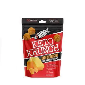 Bullete crocante cu aroma de branza ceddar Keto Krunch, 50g, GNC