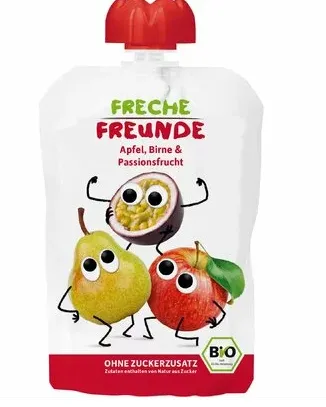 Piure cu mere, pere si fructul pasiunii bio, 100g, Erdbar