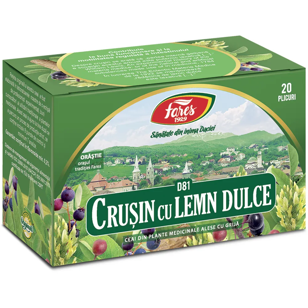 Ceai Crusin cu lemn dulce, D81,20 plicuri, Fares