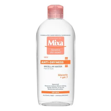 Apa micelara pentru ten sensibil si uscat Anti-Dryness, 400 ml, Mixa