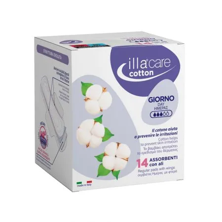 Absorbante bumbac de zi Illa Care, 14 bucati, Pietrasanta Pharma