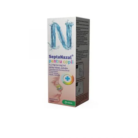 SeptaNazal pentru copii, 0,5 mg/50 mg/ml, 10 ml, Krka