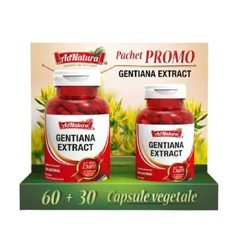 Pachet Extract de gentiana, 60+30 capsule, AdNatura