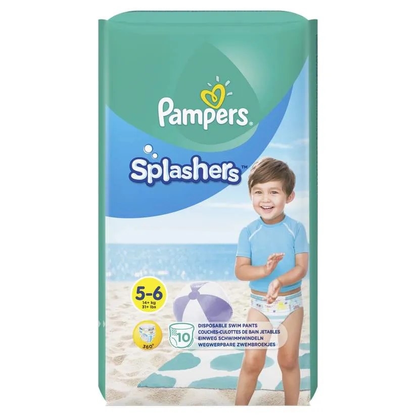 PAMPERS SPLASH 5 SLIP DE APA 14+KG 10 BUCATI