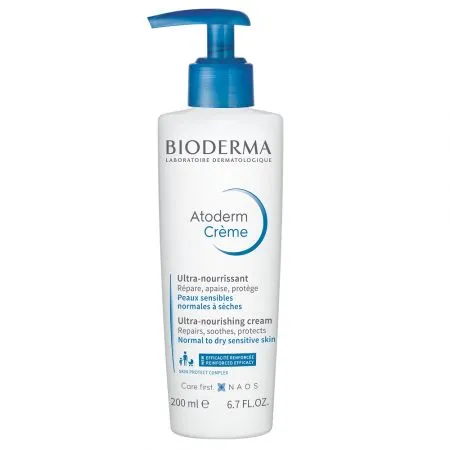 Cremă hidratanta fără parfum pentru fata si corp Atoderm, 200 ml, Bioderma