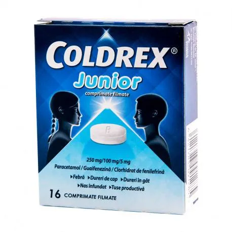 Coldrex junior 250mg/100mg/5mg * 2 blistere * 8 comprimate filmate