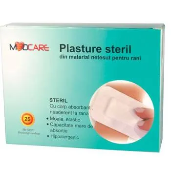 Plasture elastic steril din material netesut 9cmx10cm, 25 bucati, MedCare