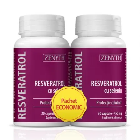 Pachet Resveratrol cu seleniu, 30+30 capsule, Zenyth