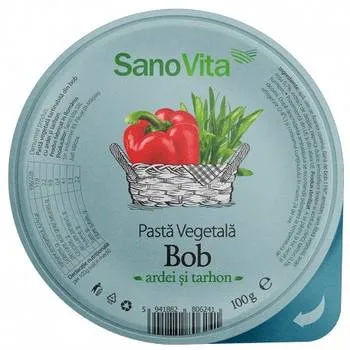 Pasta vegetala tartinabila din bob cu ardei si tarhon VegieLife, 100g, Sanovita