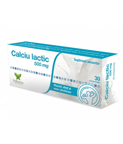 POLISANO CALCIU LACTIC 500MG X 30 COMPRIMATE