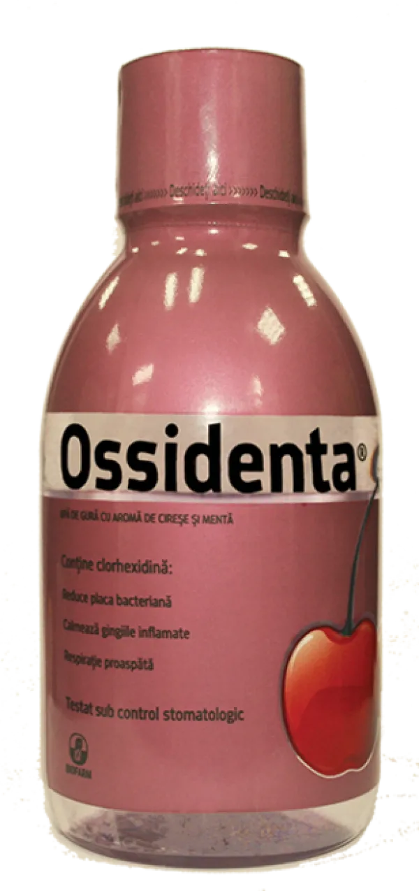 Apă de gură cu aromă de cireșe și mentă - Ossidenta, 250 ml