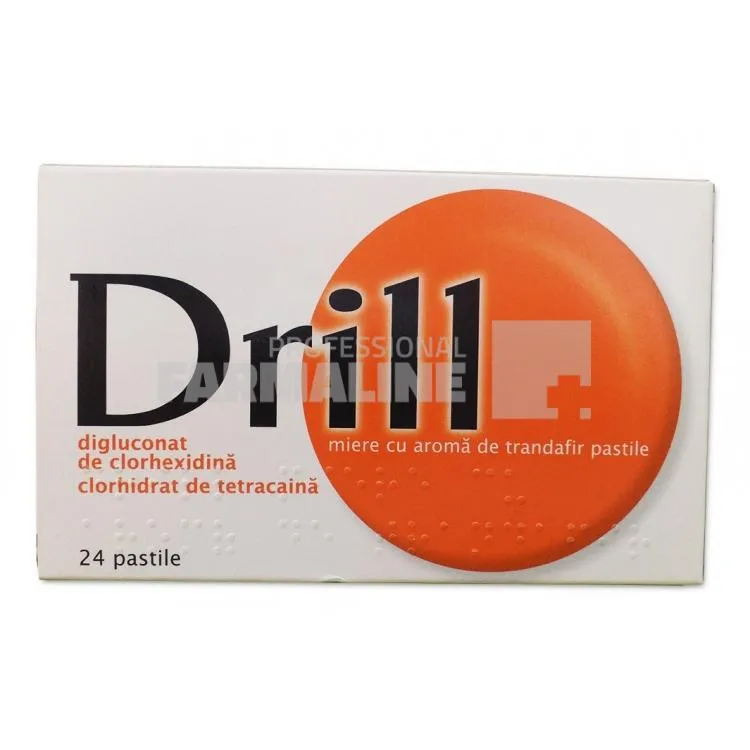 Drill miere cu aroma de trandafir 24 pastile