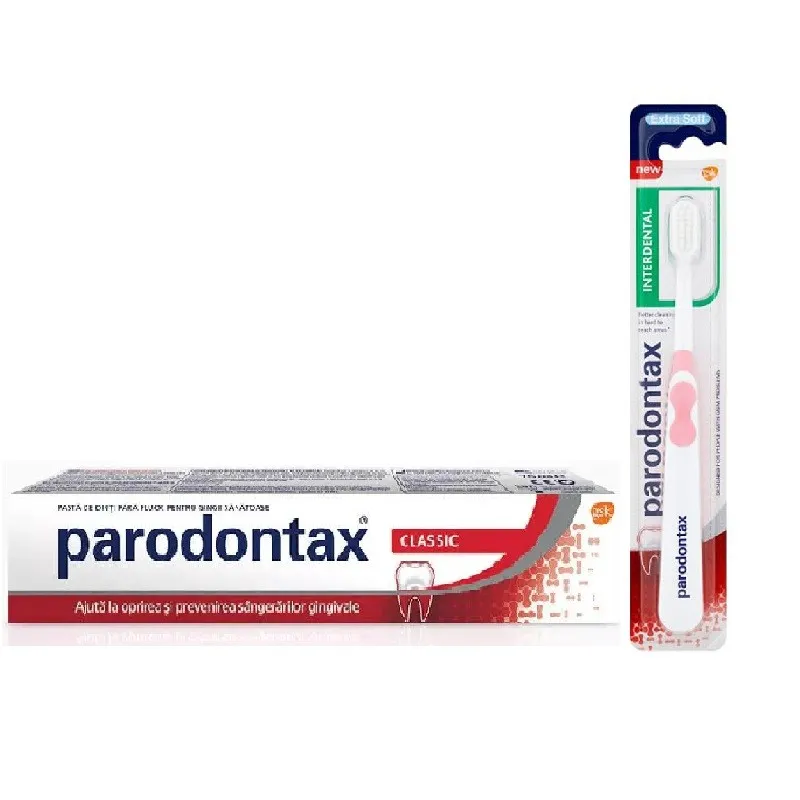 PARODONTAX PASTA DE DINTI CLASSIC 75ML + PERIUTA INTERDENTAL GRATIS