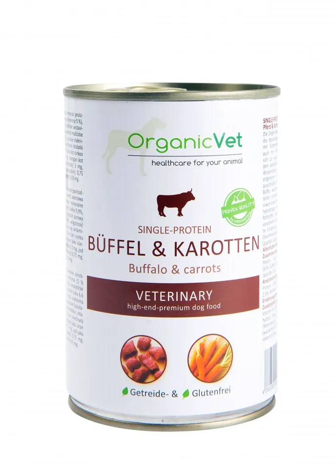 OrganicVet Veterinary - Bivol si morcovi - 400g