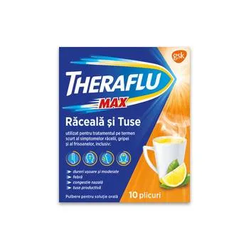 Theraflu Max raceala si tuse, 10 plicuri, Haleon