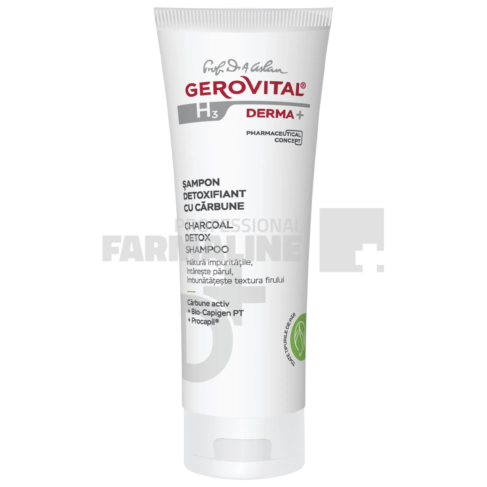 Gerovital H3 Derma + Sampon detoxifiant cu carbune 200ml