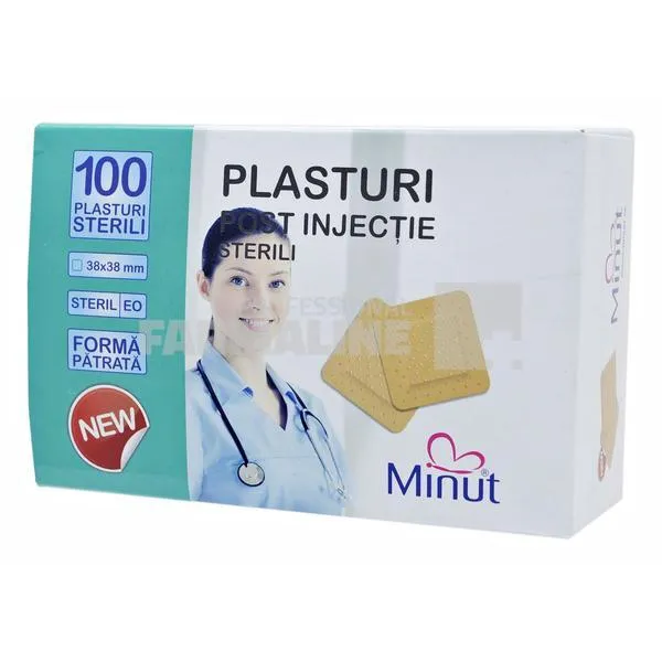 Minut Plasture Post Injectii forma patrata 38 mm x 38 mm 100 bucati