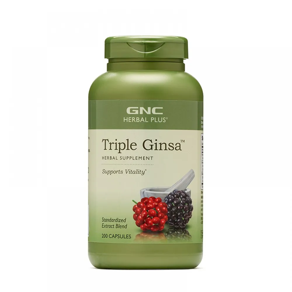 Extract standardizat din 3 tipuri de ginseng Triple Ginsa (200 capsule), GNC Herbal Plus