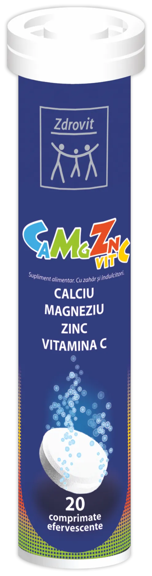 Zdrovit Ca,Mg,Zn+Vitamina C x 20 comprimate efervescente
