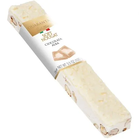 Nougat Bar cu ciocolata alba Fara Gluten, 100g, Industria Dolciaria Quaranta