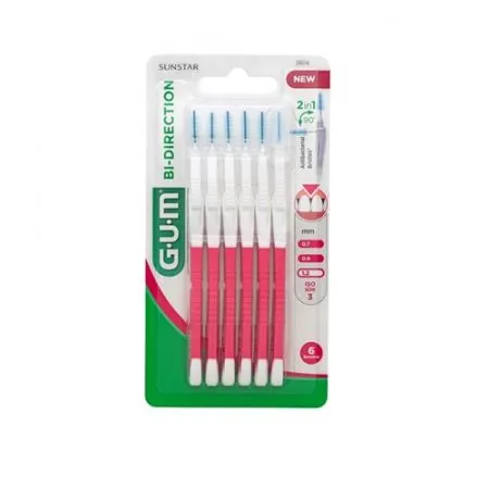 Perii interdentare Bi-Direction 2 in 1, 1.2 mm, 6 bucati, Sunstar Gum