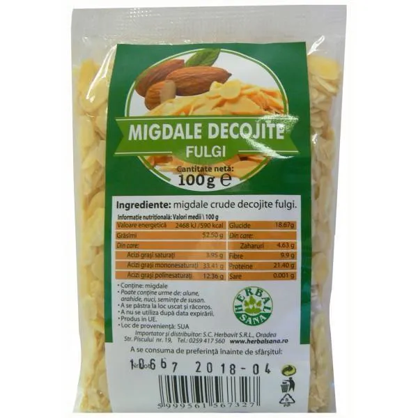 Herbavit Fulgi Migdale Crude Decojite 100g